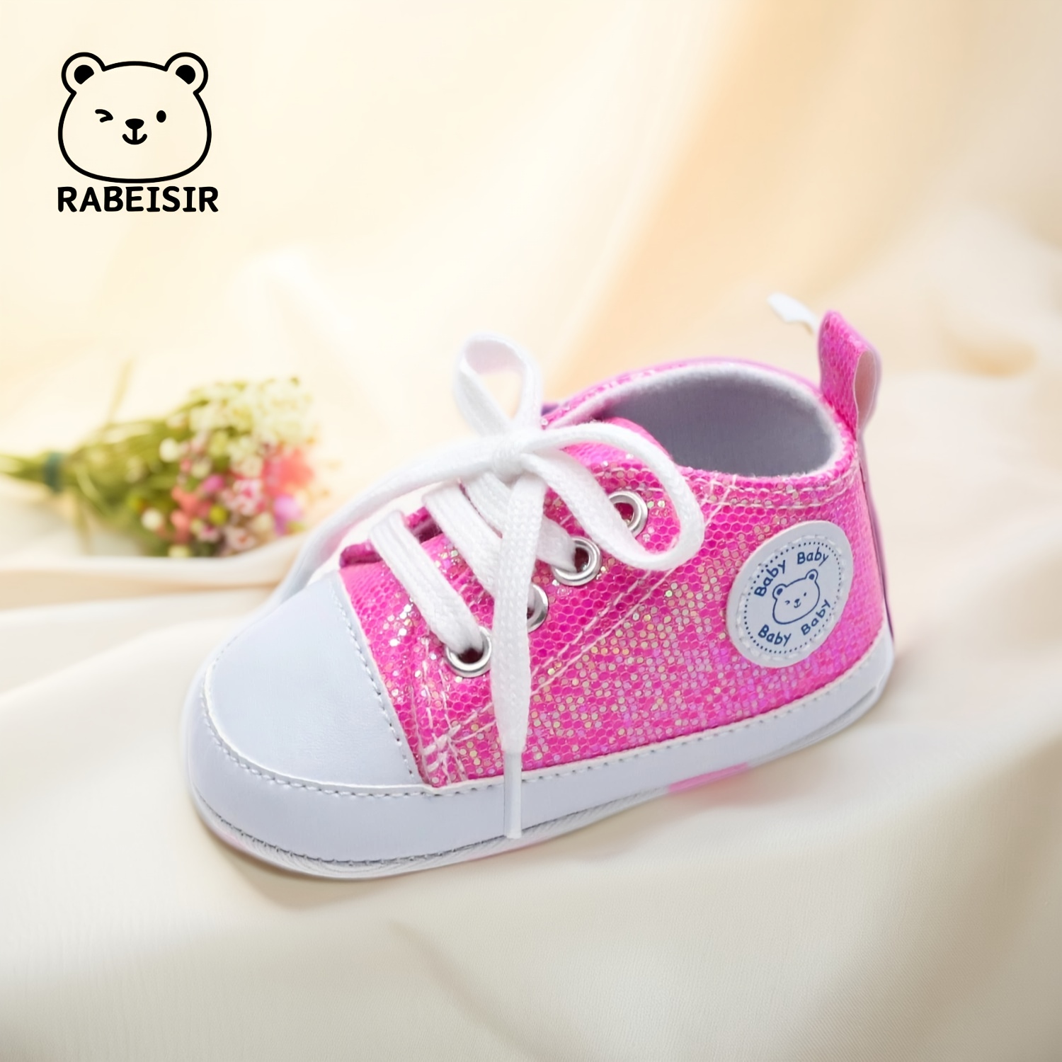 Trendy Comfortable Sequin Sneakers For Baby Boys, Lightweight Non Slip Shoes For Indoor Outdoor Walking, Spring And Autumn