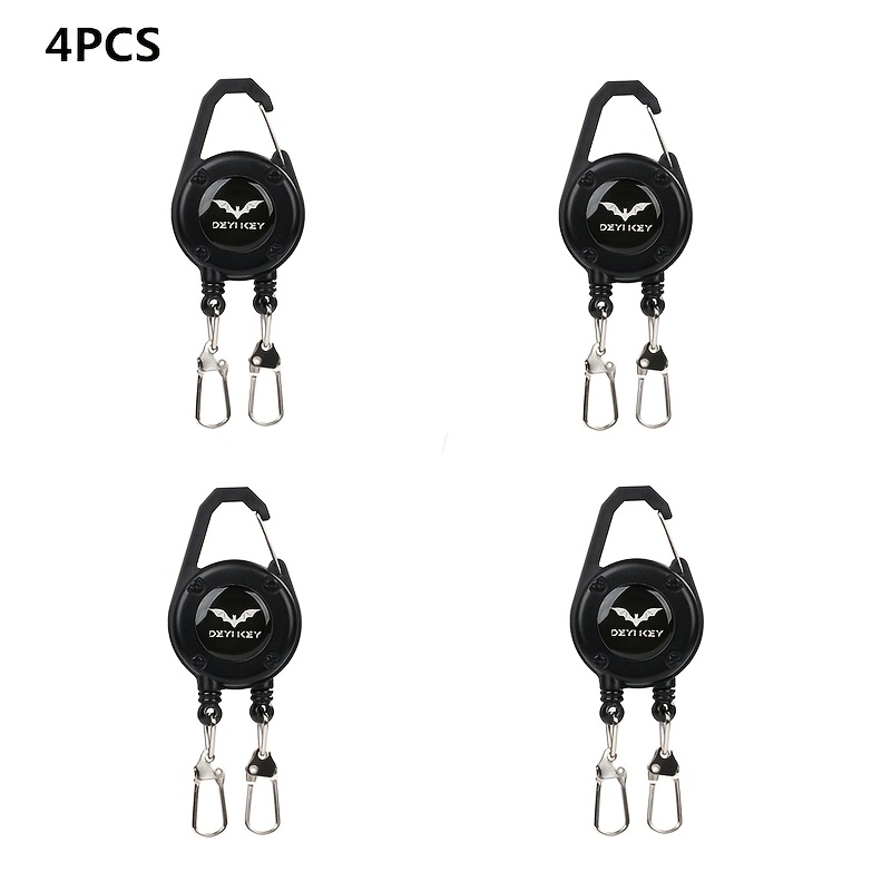 TEMU Boucle à pince double tête pour extérieur, boucle de suspension pour permis de travail, porte-clés, boucle de pêche, boucle télescopique, boucle