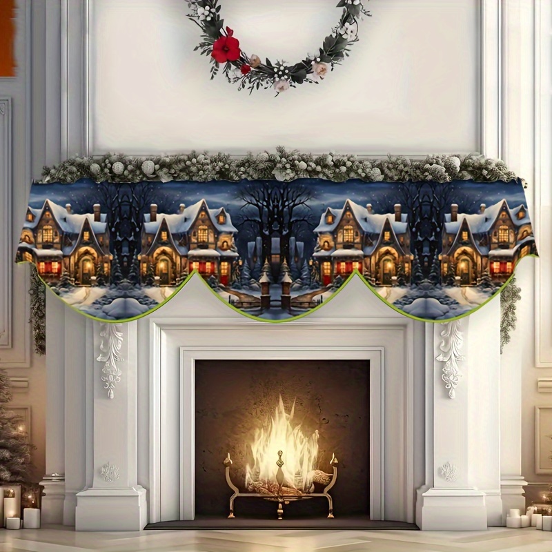 

1pc Christmas Polyester Table - Rectangular Fireplace And For Decor, " X 78.7