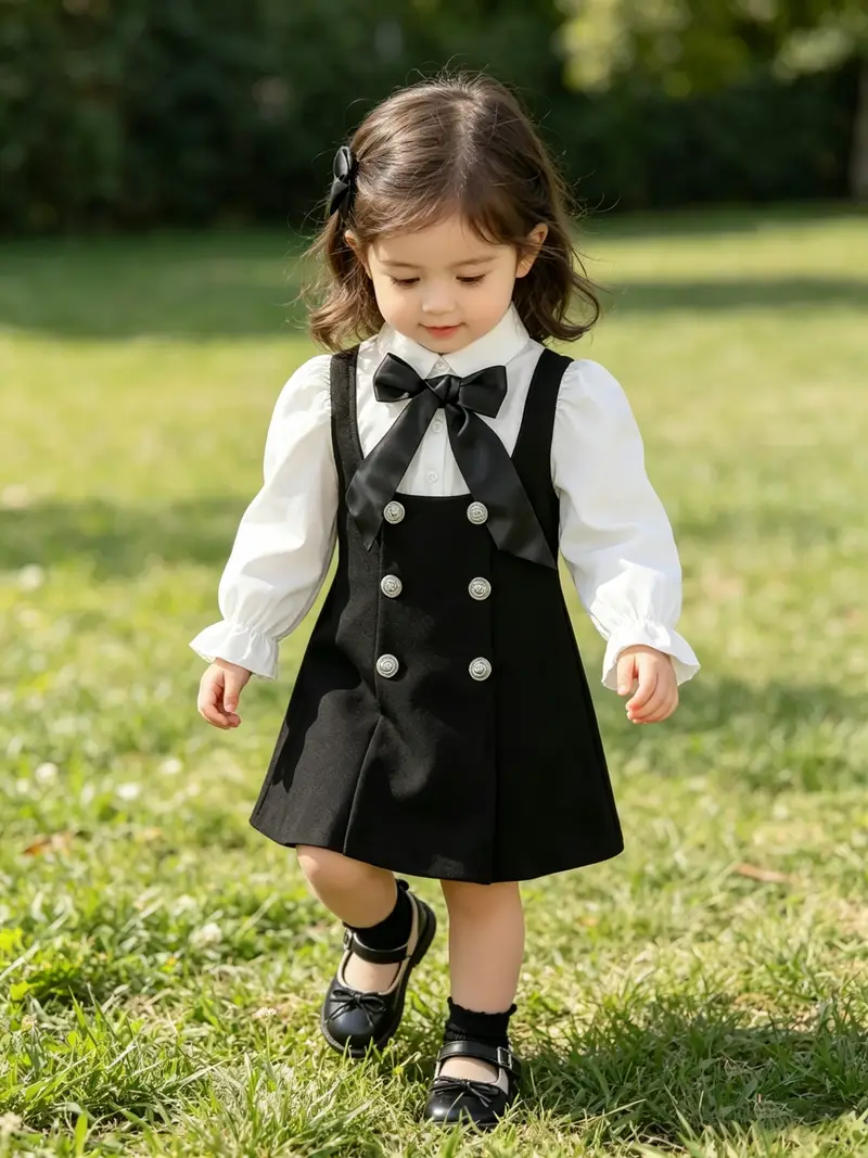 black pinafore dress with white shirt Best pinafore dresses: easy and affordable dresses for winter