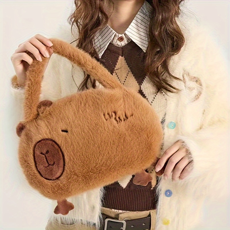 Bolso de peluche de unicornio Kawaii para niñas, bolsos de hombro de felpa  suave, animales de