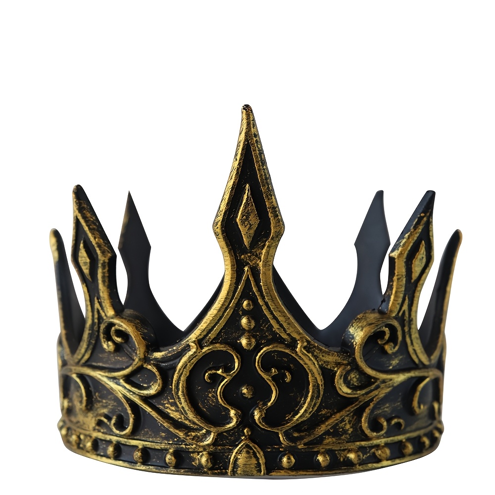 TEMU 1 pièce Couronne de roi médiévale vintage, Accessoire de d'Halloween, Couronne de reine en mousse PU pour cosplay I Parfaite pour Halloween I