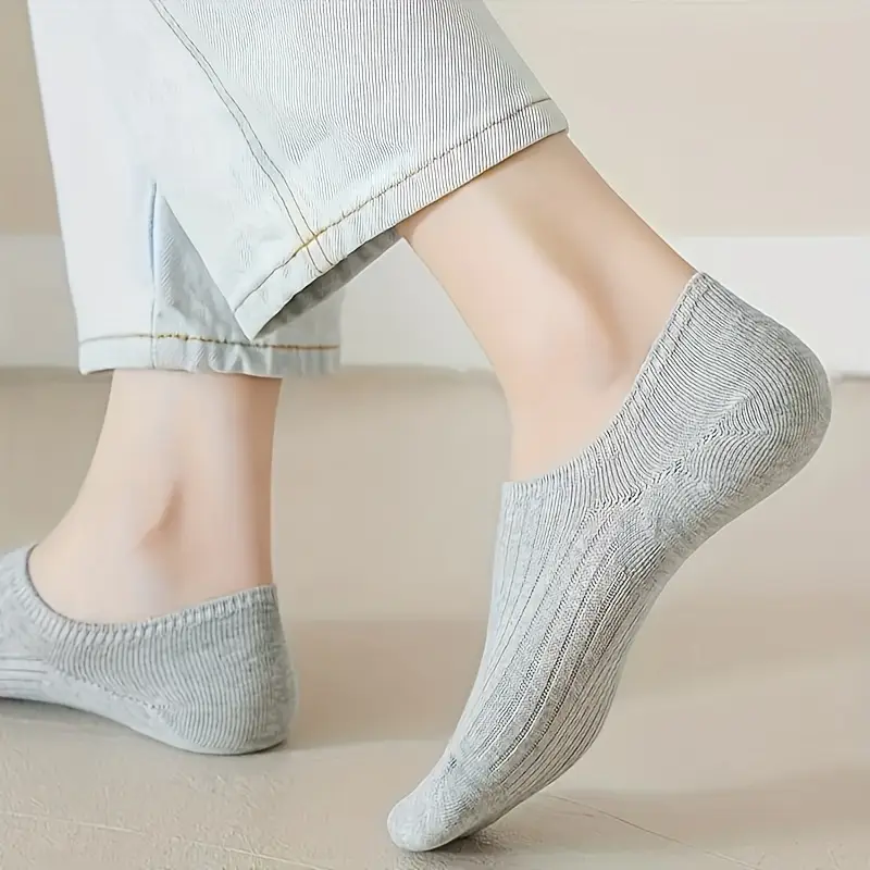6 pairs unisex minimalist invisible boat socks no restriction breathable solid color assortment for men women casual formal socks simple sock design flexible Product details 3