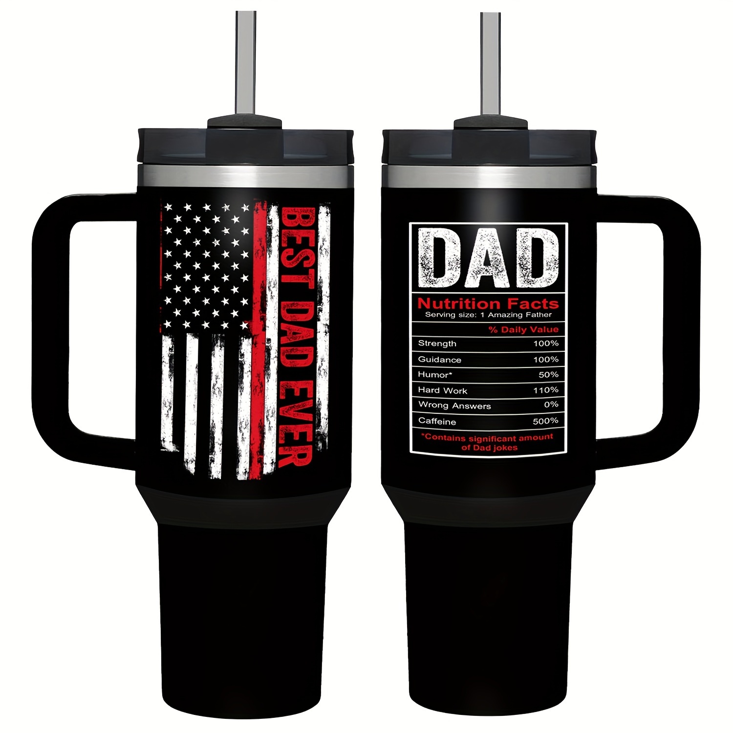 

1pc, 40oz, Best Dad Ever Tumbler, Unique Gift For Dad, Birthday And Fathers Day From Daughter, Double Wall Stainless Steel Vacuum Insulated Tumbler, Christmas Gift For Men, Father's Day Gifts For Dad