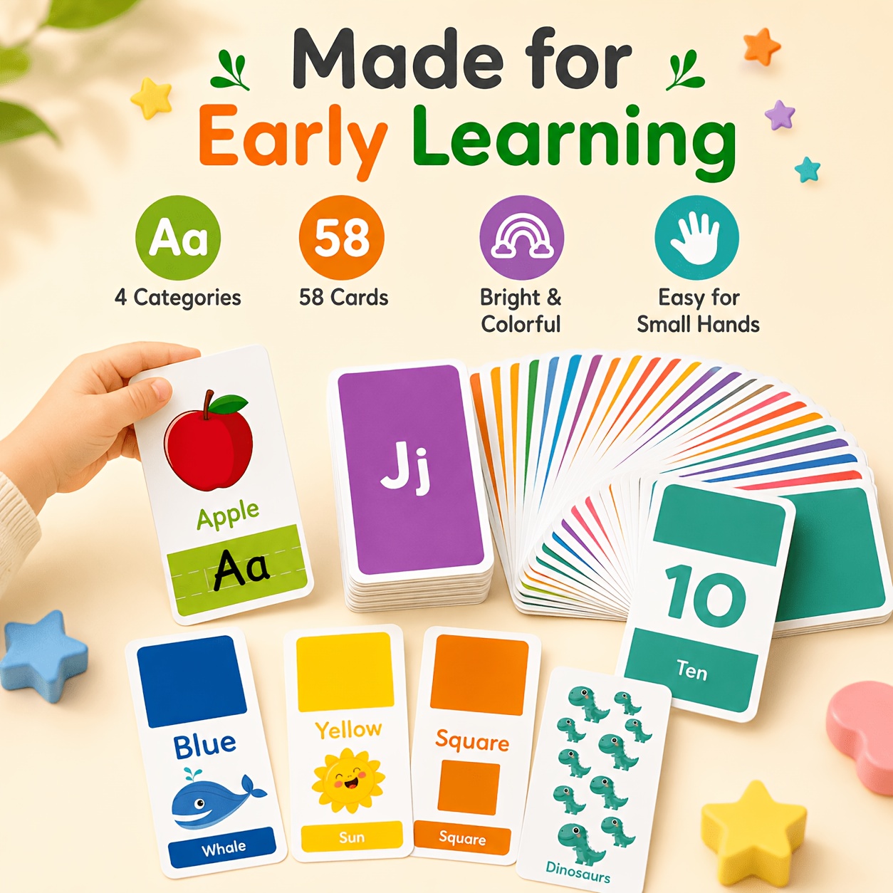 58pcs Children Learning Cards for Cognitive Development