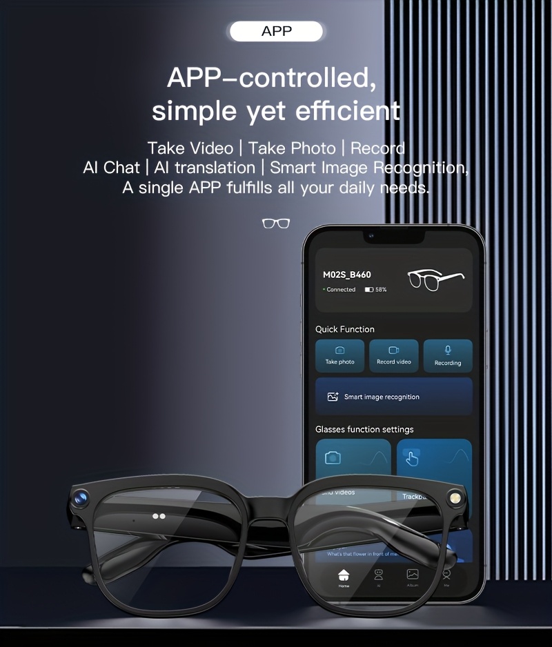 valentines day gifts 4k camera smart glasses ai smart glasses with real time translation object recognition open ear audio ultra   ideal for outdoor cycling work travel   to     hd audio Product details 11