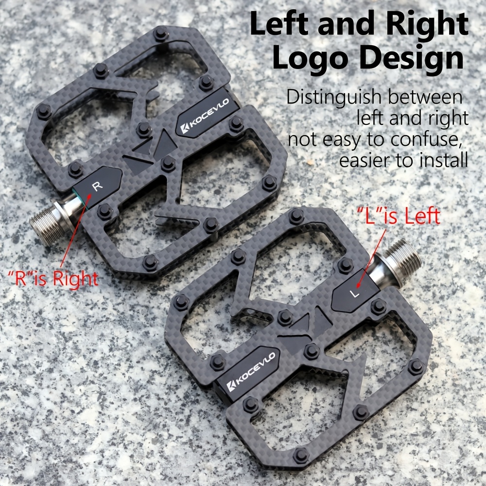 Kocevlio Ultralight Carbon Fiber Bicycle Pedals Titanium Alloy Axle 24 Anti-slip Mtb Road Bike Lightweight Pedals