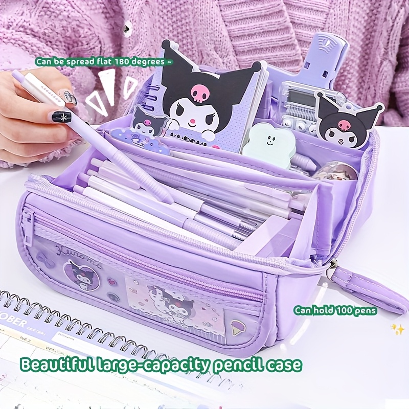 

Sanrio Hellokitty 9-layer Large Capacity Pencil Case - Cute Kuromi & Melody Design, Stationery Organizer