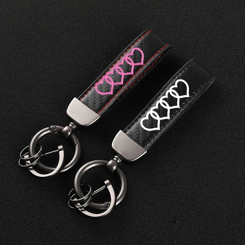 

High-grade Pu Leather Car Key Chain 360 Degree Rotating Horseshoe Key Rings For Car Accessories