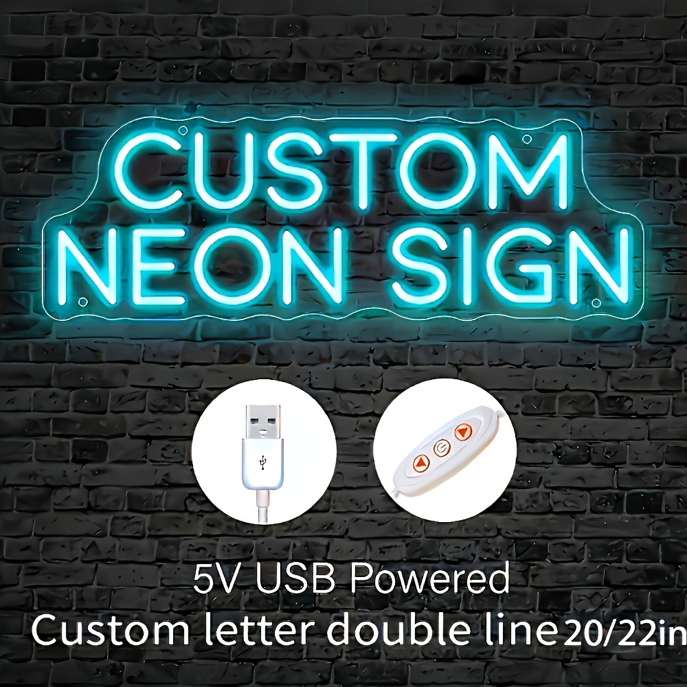 

Customizable Led Neon Sign - Weddings, Bars, Salons & More | Usb Powered, Dimmable Wall Decor With Personalized Name Option