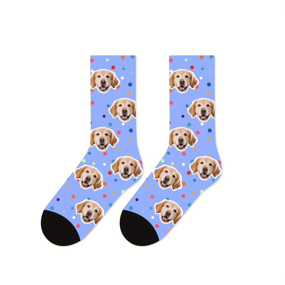 TEMU 1 Pair Of Custom Face Socks, Custom Photo Socks, Custom Printed Socks, Print Any Face On Socks, Anniversary Gift, Whimsical Halloween And