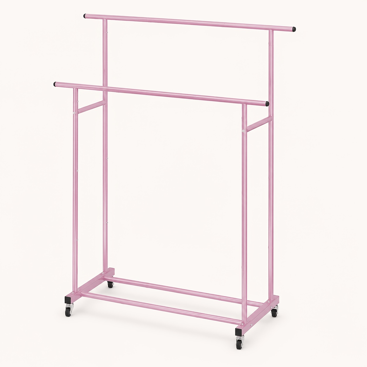 TEMU Large Loading Capacity 210lbs, Versatile Storage Double Rods Clothes Rack, Sturdy Rolling Clothing Rack, Portable Clothing Racks For Hanging