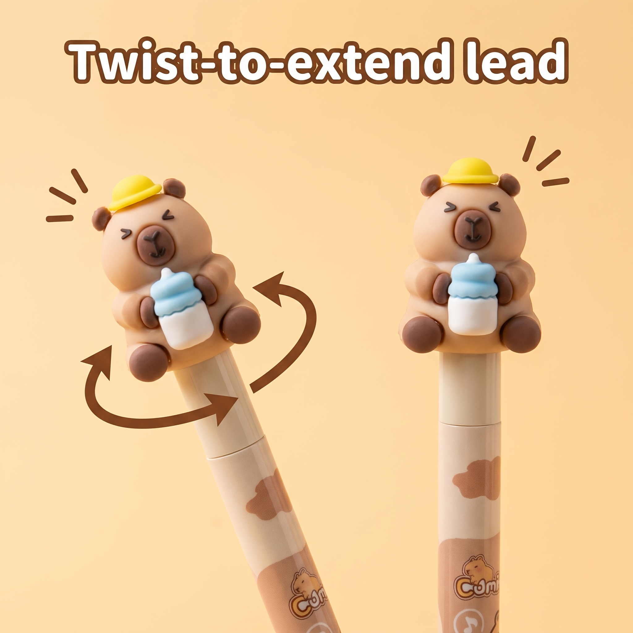 2/12pcs Capybara Twist Erasable Pens, Smooth Writing