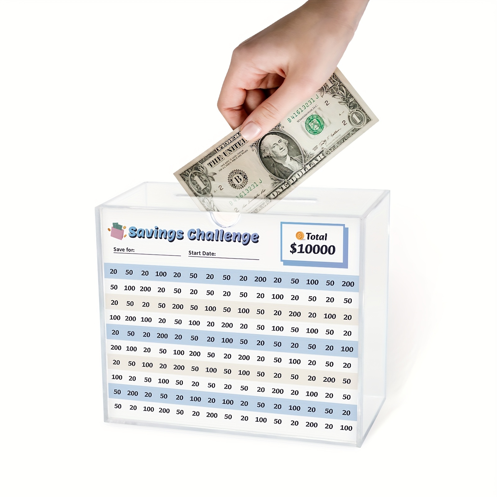 即購入OK★ボックス付き★100days savings challenge 100 Day Money Saving Challenge Box: Laminated Envelopes