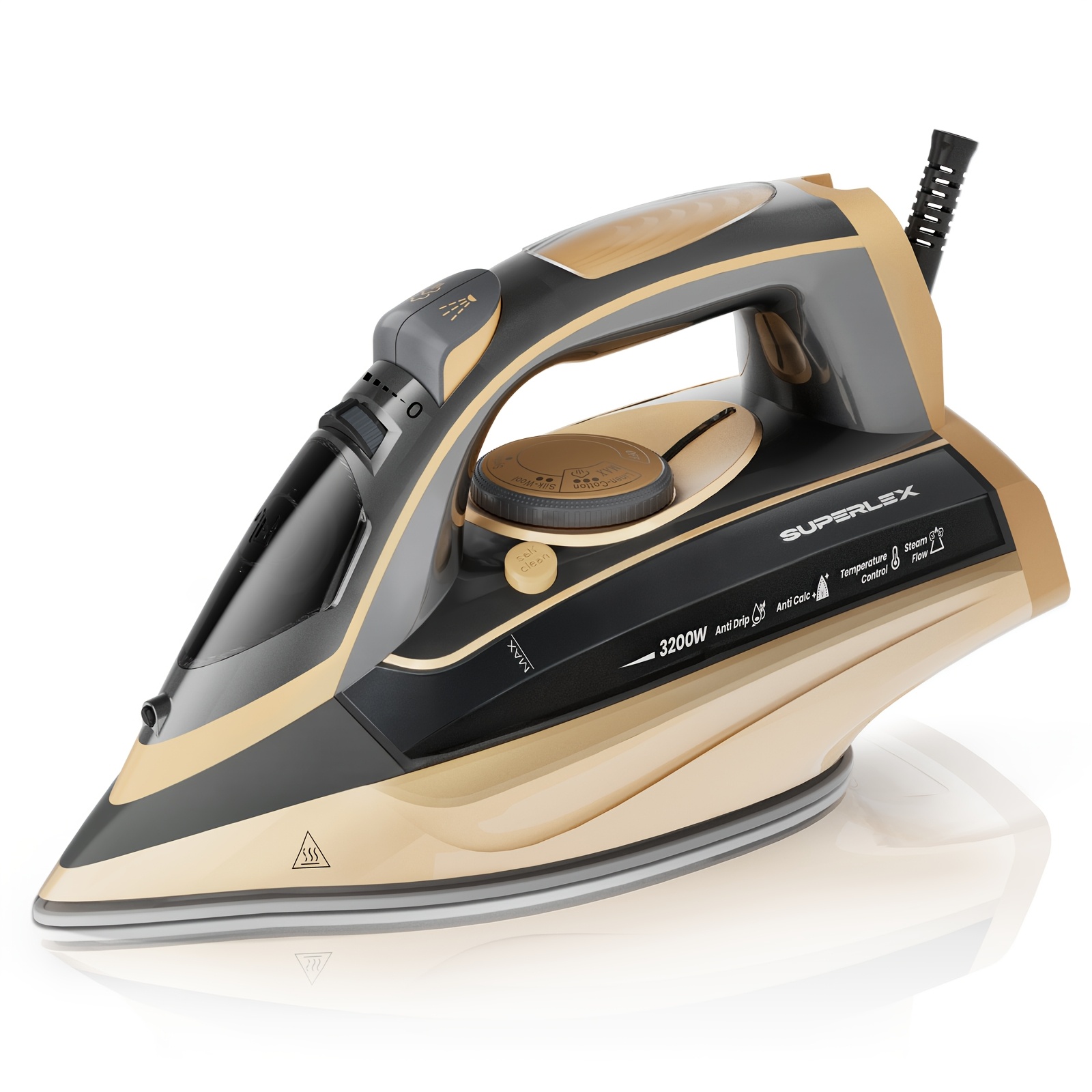 TEMU Superlex 3000w Steam Iron With Vertical Steaming, Fast Heating Ceramic Soleplate, Garment Steamer With 350ml Water Tank For Use