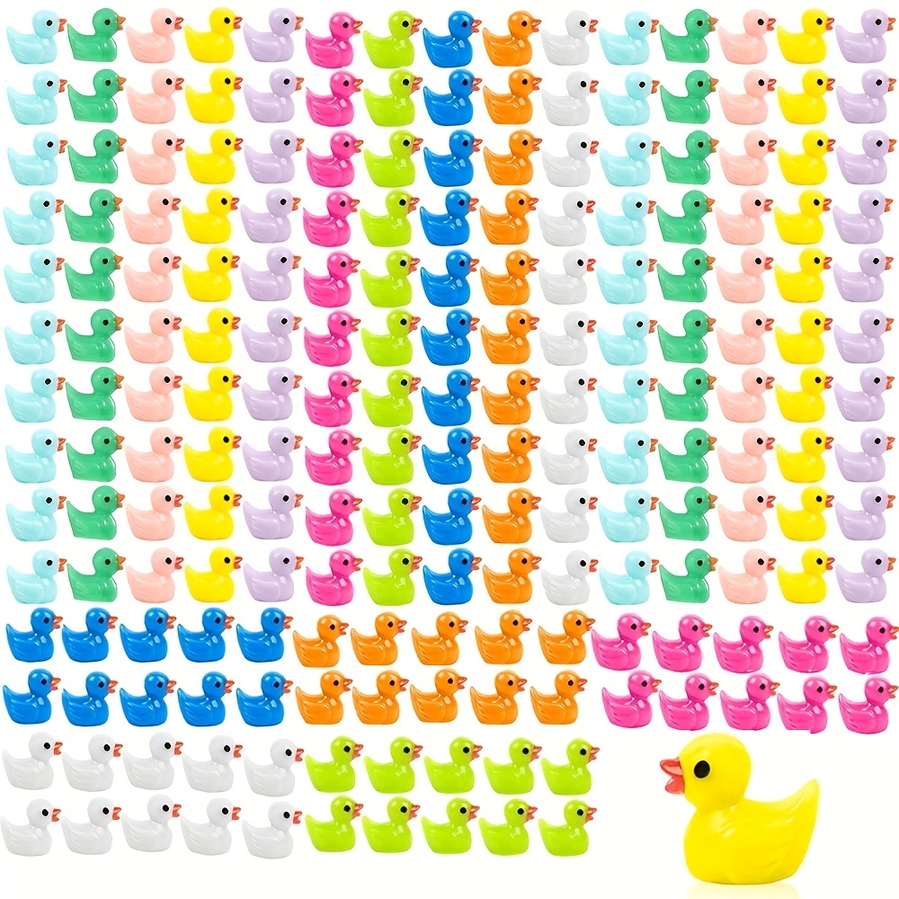 

400pcs Miniature Duck Figurines Set - Assorted Colors Resin Mini Ducks For Aquariums, Fairy Gardens, Dollhouse Decorations, And Craft Projects - No Power Needed