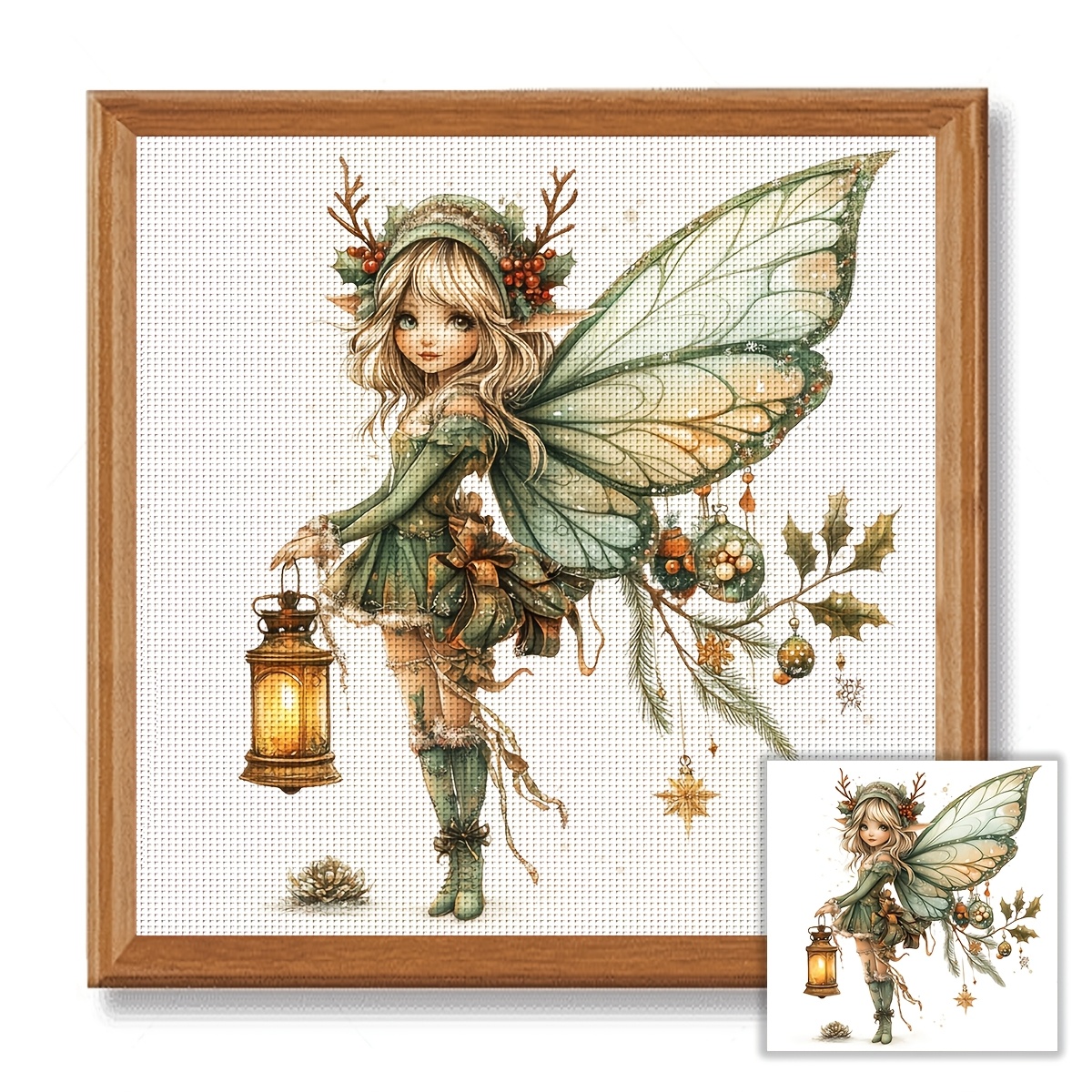 TEMU Kit de Broderie JOZYSH avec - 15.7x15.7" Cadre, Ensemble de Broderie DIY pour Débutants & Adultes, Tissu Pré-imprimé, Aiguilles, Fils, Motif &