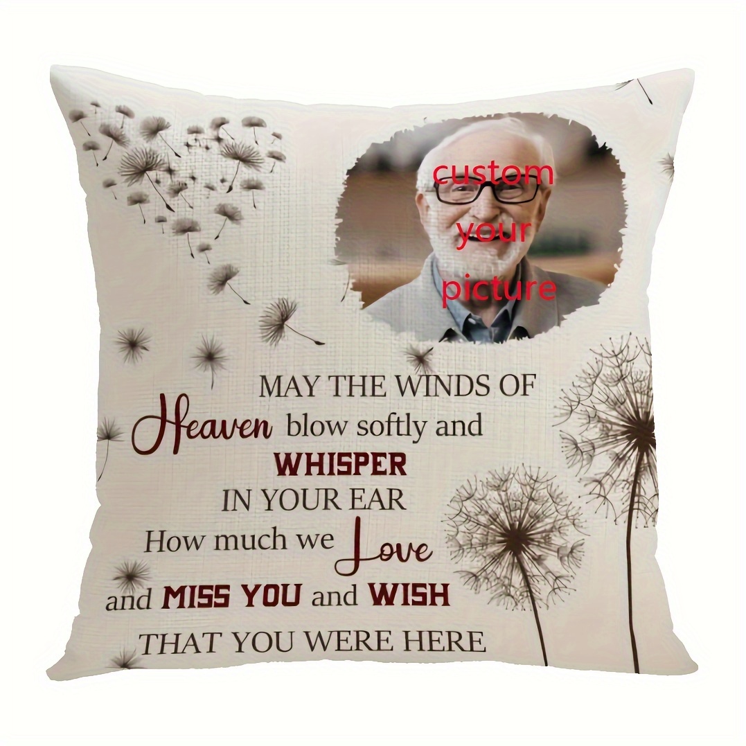 

Custom 18x18" Plush Throw Pillow - Personalized Memorial Gift With Your Photo, Vintage Style, Hand Wash Only, Zip Closure