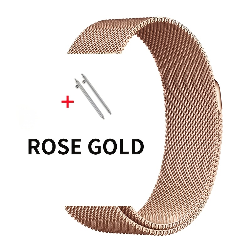 TEMU Edelstahl-Mesh-Uhrenarmbänder, 18/ mm kompatibel, Milanaise-Ersatzband mit Magnetverschluss für Smartwatches