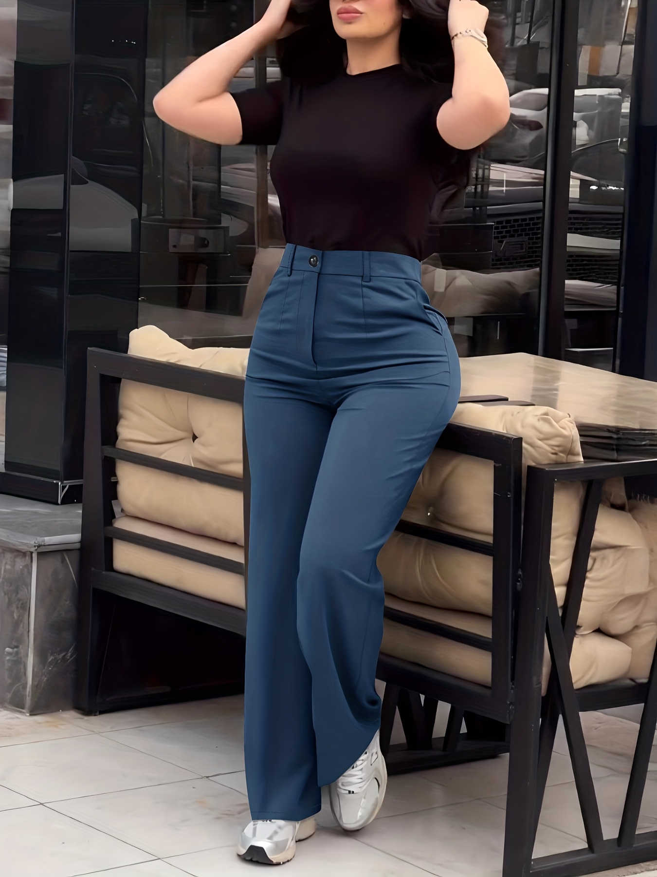 Women's Solid Color Casual Slim-Fit Long Pants