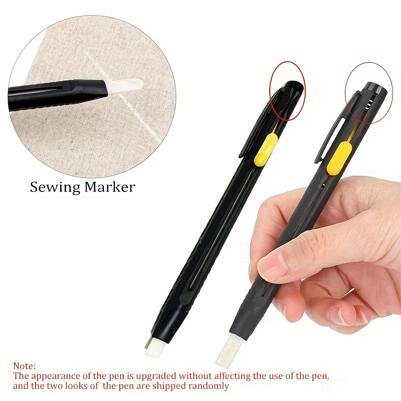 

1pc/1set Sewing Marker Pens, Retractable Fabric Marking Pens, High-temperature Chalk For Tailoring, Dressmaking Tools, Invisible Marking Pens In Black, White, Deep Brown