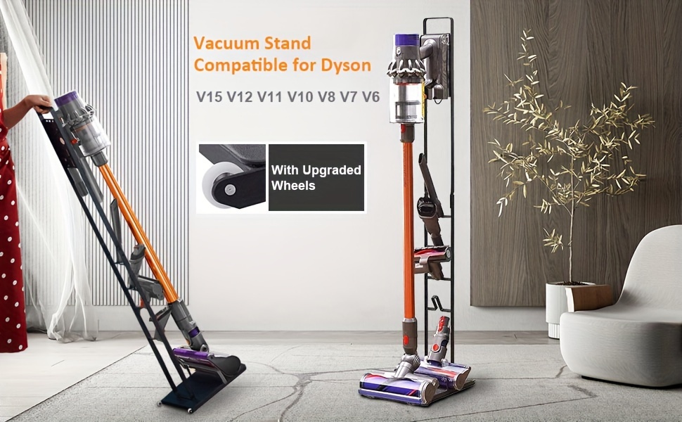 1pc v15 v12 v11 v10 v8 v7 v6 compatible vacuum cleaner stand with wheels power storage and compatible with handheld cordless vacuum cleaners accessories and attachments it can   hole free storage and charging   details 0