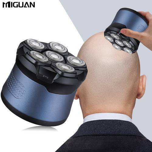 immagine dell'articolo rasoio da usb ricaricabile a 6 lame: display digitale, portatile, facile da a casa per un look bald - idea regalo o uso