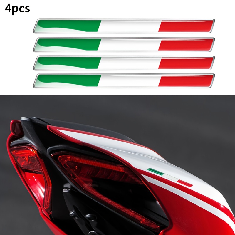 Image of 4pcs/set Thin Italy Flag Sticker Resin Decals Badge Decoration For Italian Car Bike Motorcycle