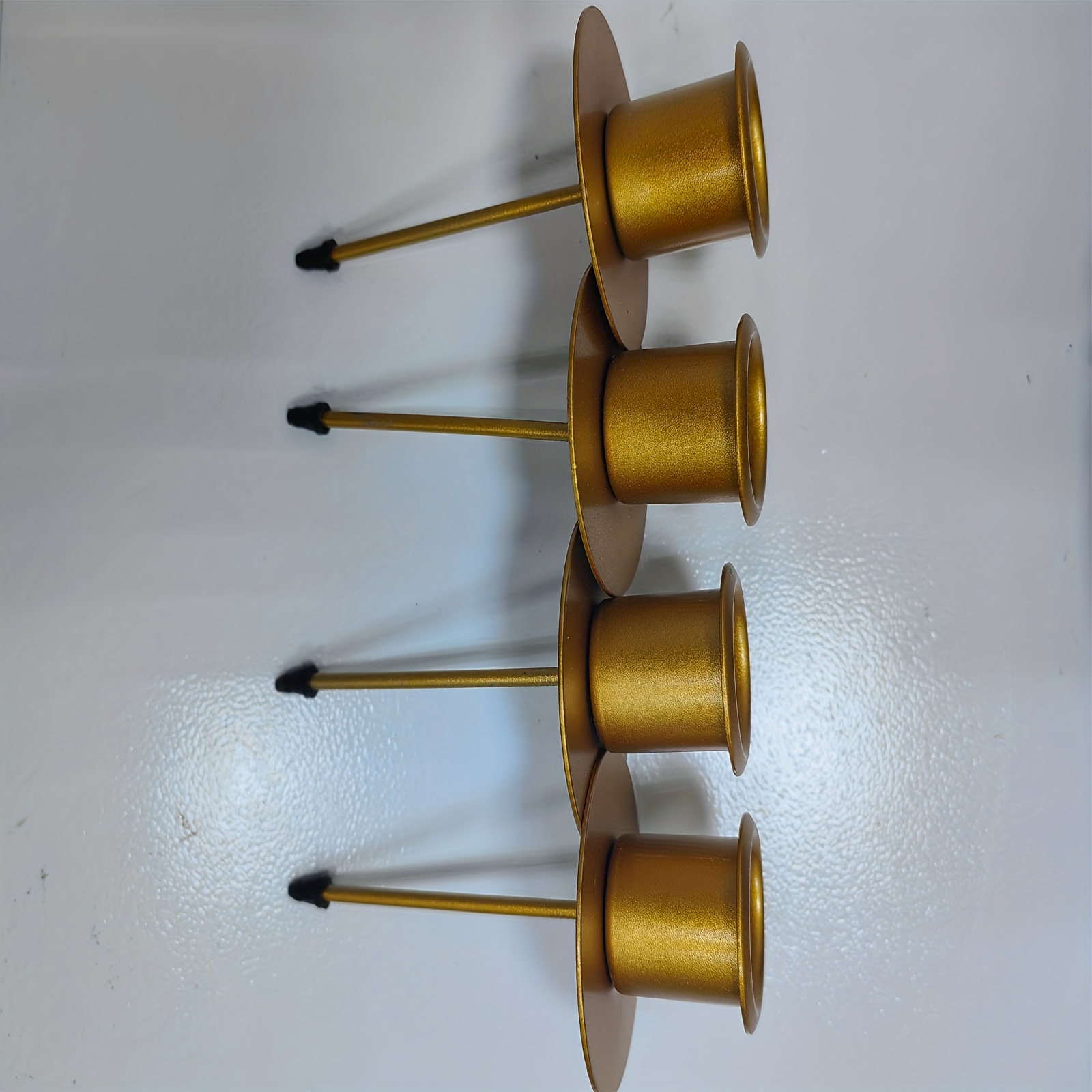 4 Black Candle Holders, Advent Candle Holders, Metal Dining Table Candle Holder, Durable Materials, Black Candle Holders For Advent, Christmas, And Table Decoration