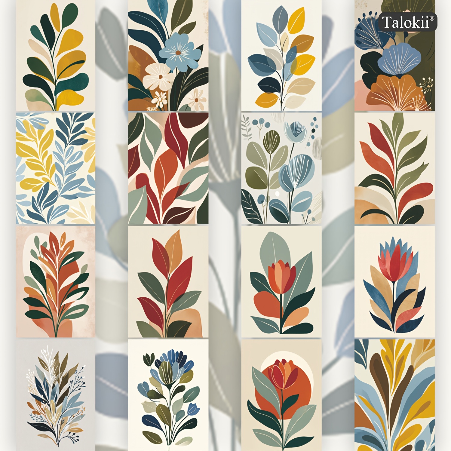 TEMU 16-pack Postcards, 10×14cm (. 4×6 Inch), Minimalist Floral Illustration Cards, Scandinavian Style For Journaling, Scrapbooking & Home Decor,