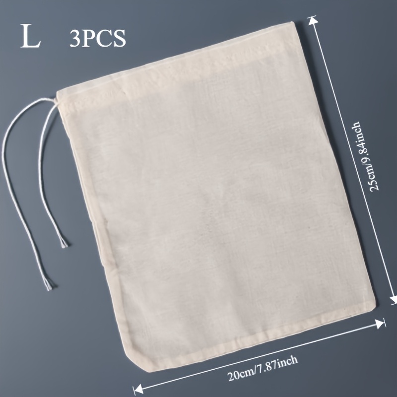 3-piece Reusable Fabric Set - Multipurpose Muslin Cloth For Straining, Cooking, Baking, Juicing, And Cheese Making - Kitchen Essentials & Cheese Making Supplies