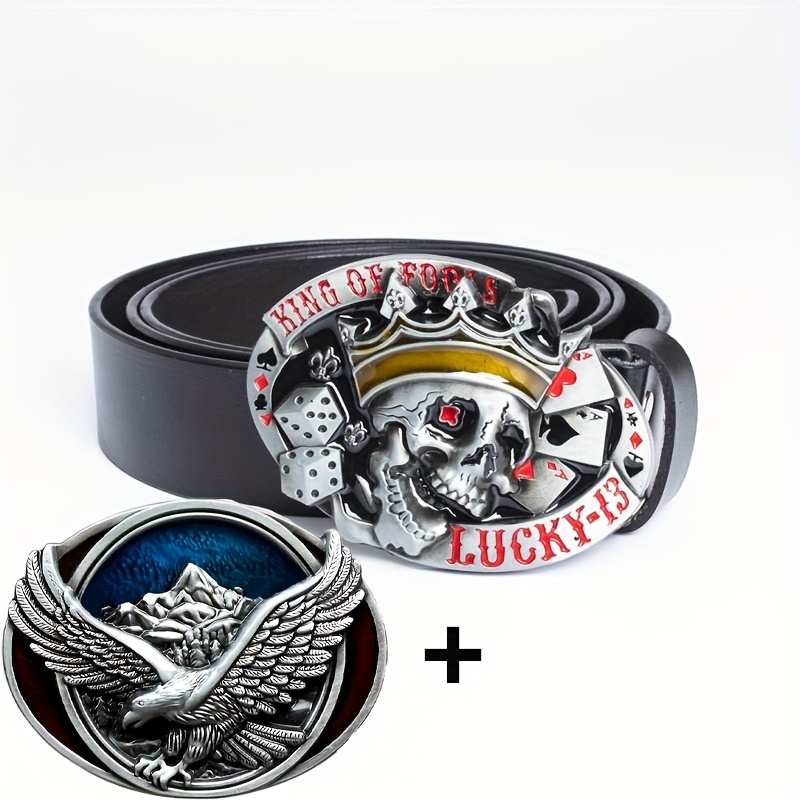 Vintage Gothic Punk Style Leather Belts Set for Men