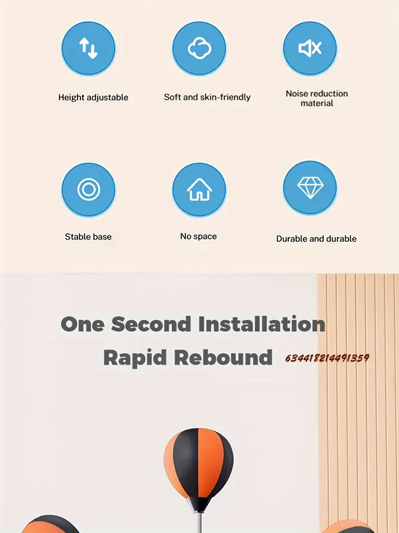 high quality indoor for training reaction skills this durable standing speed ball with strong suction cup is suitable for adult boxing and fitness workouts adjustable size from 54 to 63 inches Product details 5