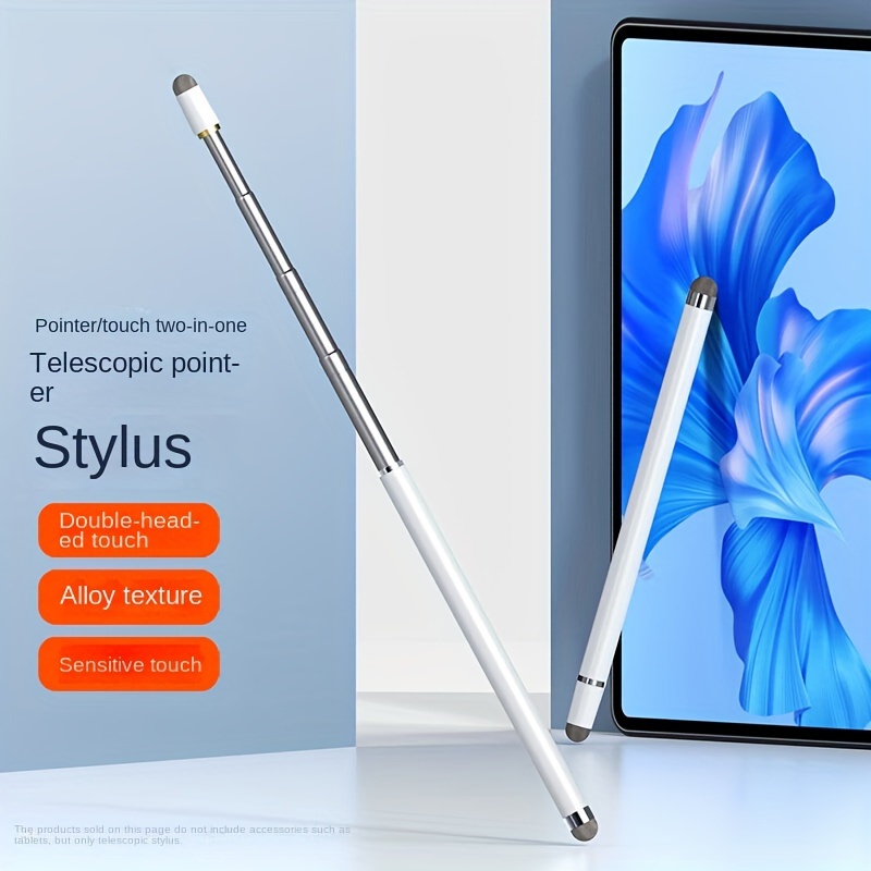 Stylus Penna digitale Universale Touchscreen Retrattile Bianca