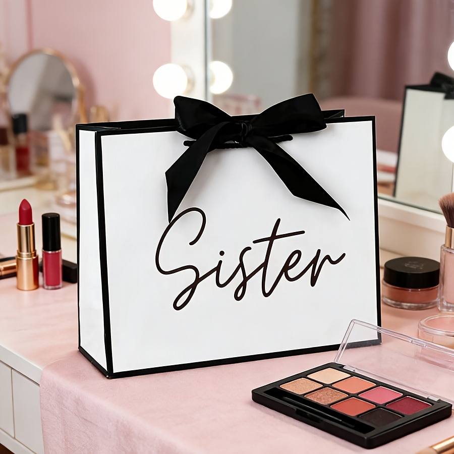 TEMU Geschenk für Sie/Ihn . Schwester-Geschenktasche – Elegante faltbare Tragetasche, geeignet für den Geburtstag der Schwester, Gastgeschenke für