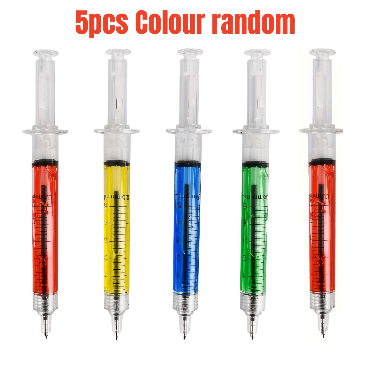 5-pack Of Creative Ballpoint Pens, Colour Random Featuring Smooth Writing And Designs. Suitable For Writing And Office Use, Pens Are Essential Stationery Items.
