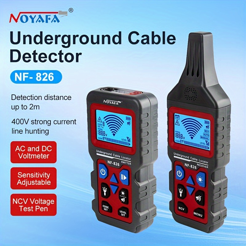 

Noyafa Nf-826 Underground Cable Tester Locator Circuit Metal Pipe Detector Wire Tool Detects Wall\underground Wires, Cables,