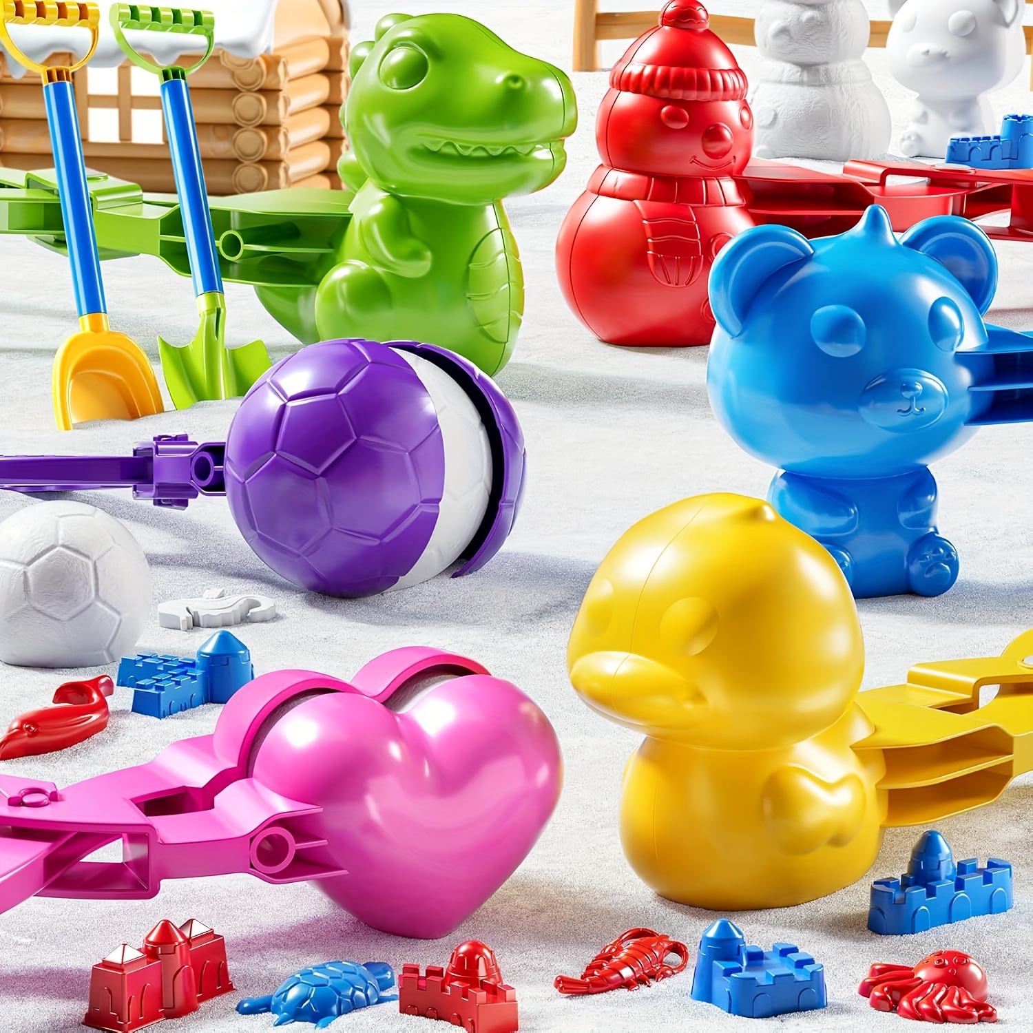 TEMU Snowball Toys Games For 4 5 6 7 Years Old - Snow Clip Toys For Boys Girls, Toy, Outdoor Indoor Winter Snow Fight, Snow Shaper, Beach Sand Toys