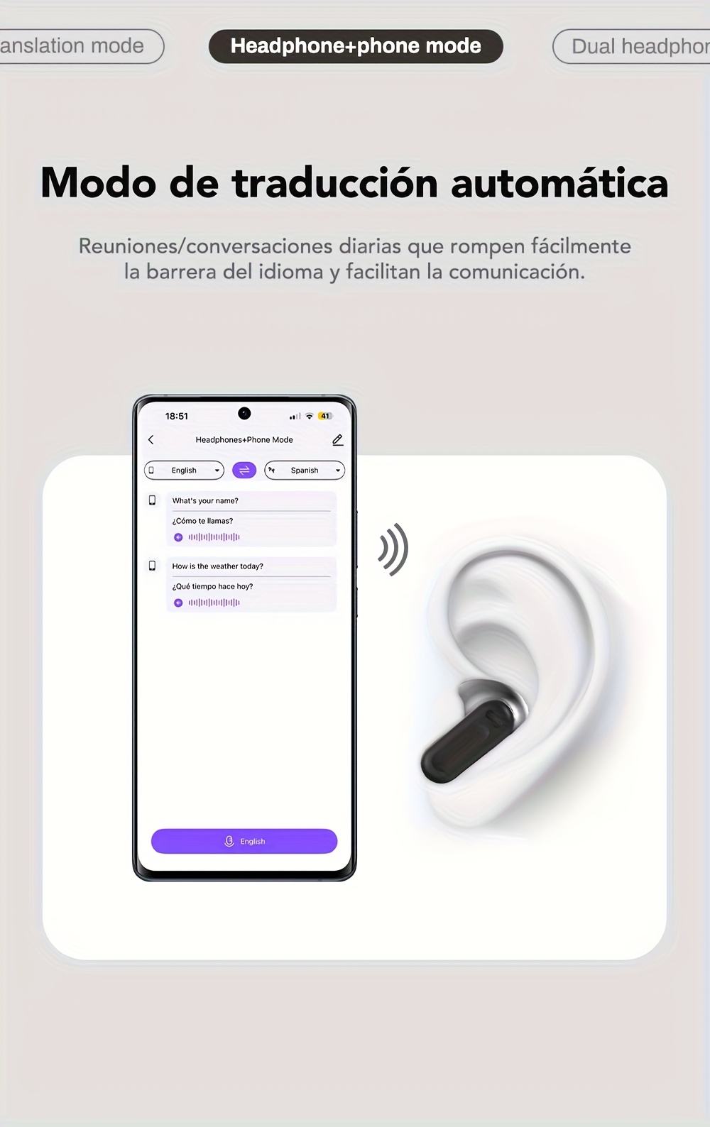 1pc HTC NE20 Wireless Translation Earbuds, Equipped with Translation for Over 136 Languages, Enabling Better Cross-linguistic Communication. Features V6.0 Low-latency Wireless Connectivity, Active Noise Cancellation for Undisturbed Sleep