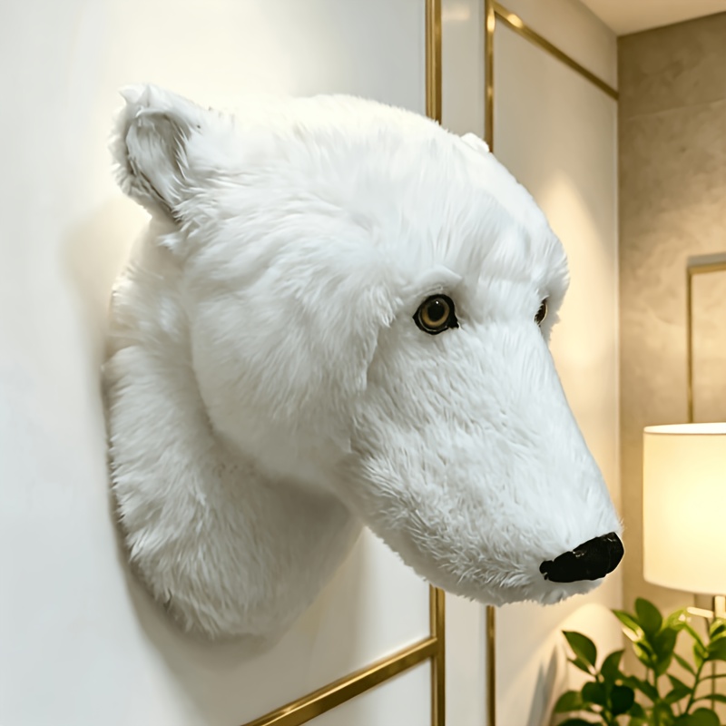 TEMU Decoración de pared de cabeza de realista a - Blanca, adecuada para el hogar, accesorio de fotografía, regalo coleccionable, de animal de forma