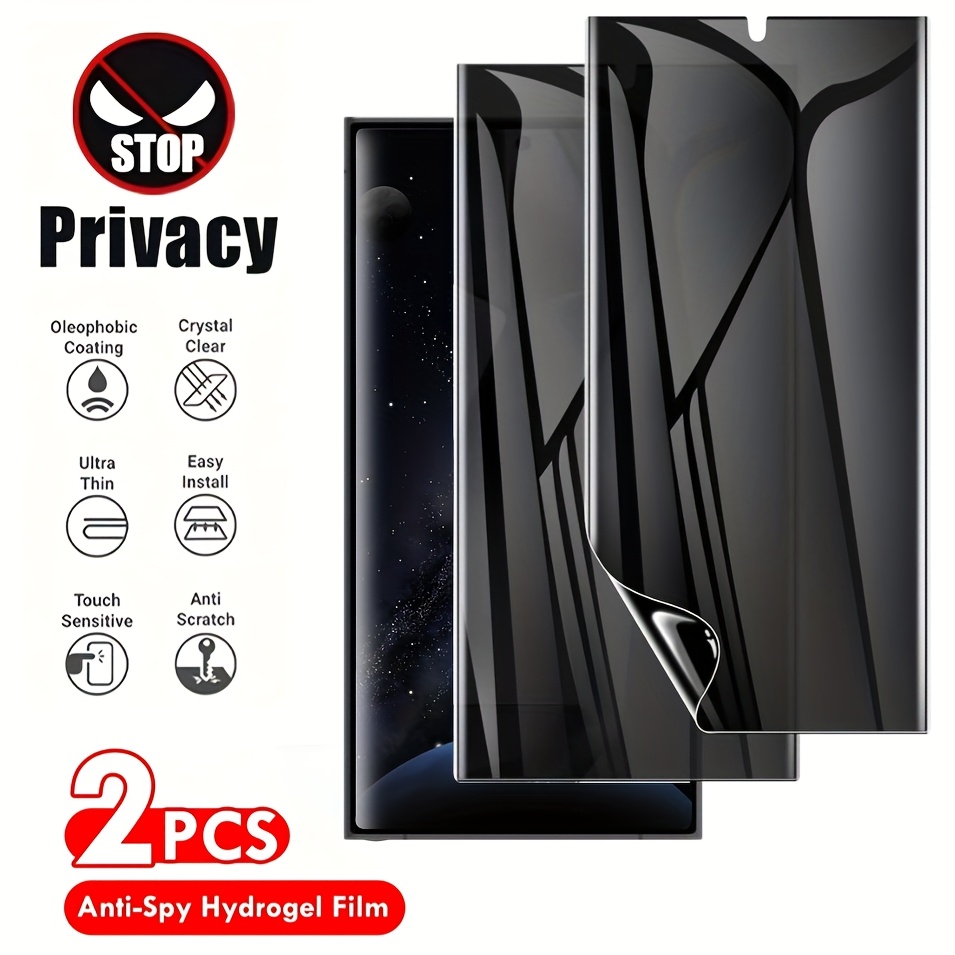 TEMU A Pack Of 2 Privacy Protection Soft Hydrogel Screen Protectors That Fully Cover For Samsung For Galaxy S25/s25 Plus/s25 Ultra/for Galaxy S24 Ultra/s23/s22/s21/s20 Ultra