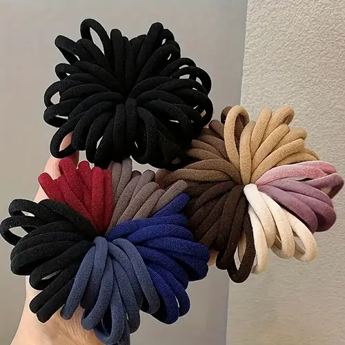 100pcs elegant fabric hair ties set high no damage assorted colors ideal for daily wear casual parties commuting vacations makeup and accessory colorful headbands fabric bands ponytail hair ties