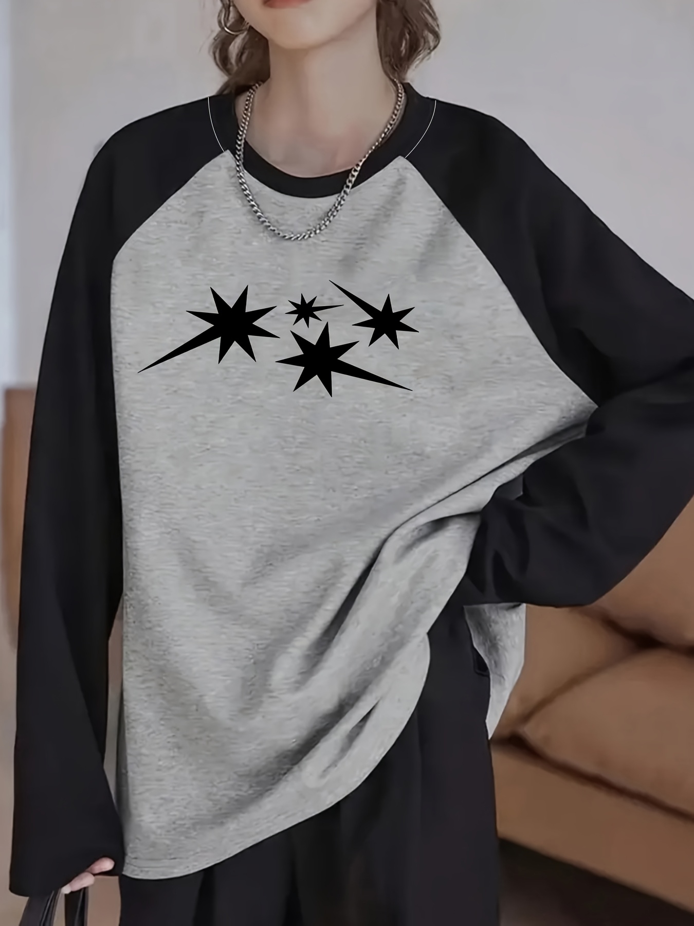 womens y2k raglan long sleeve t shirt y2k aesthetic - Temu Bahrain
