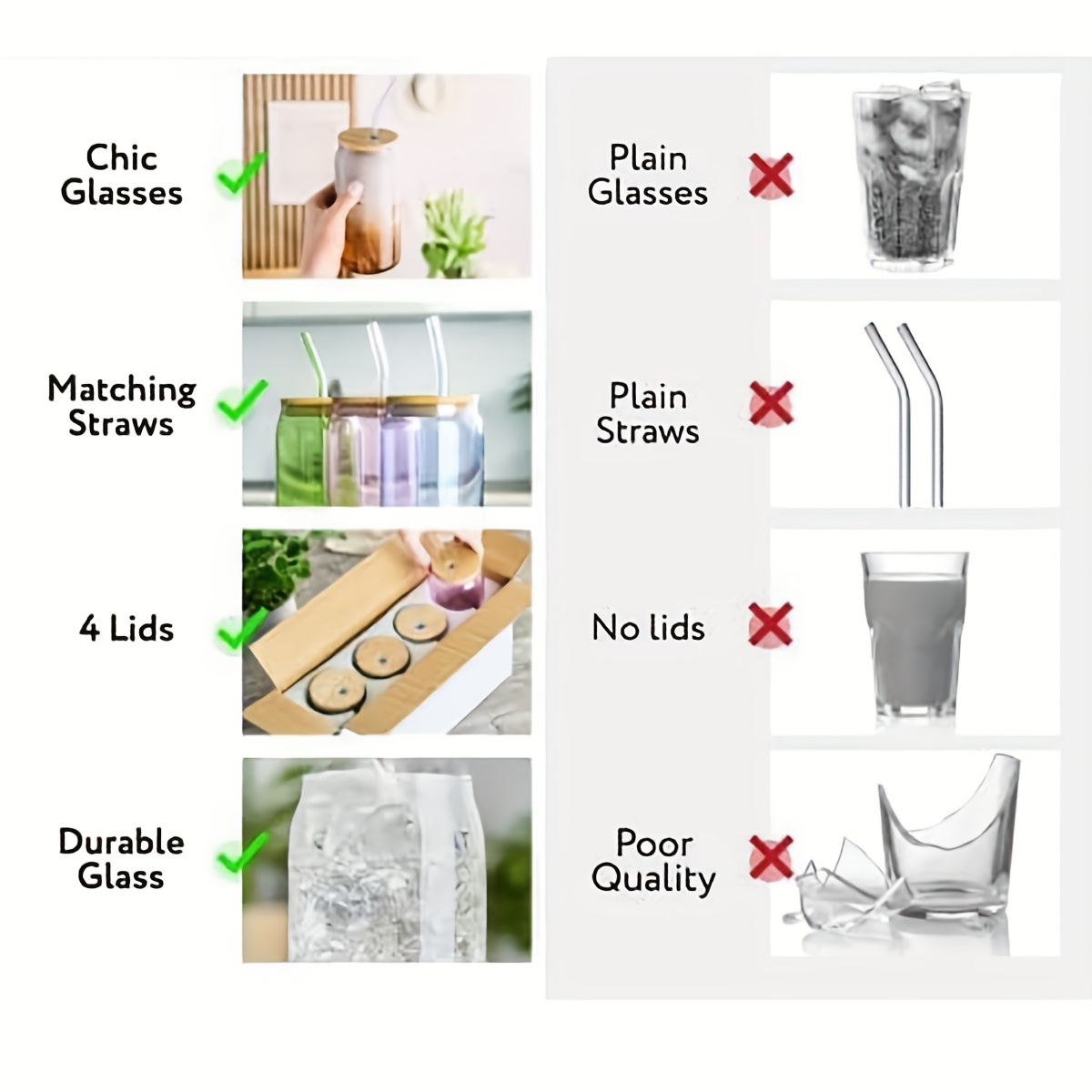 14pcs set of colorful glasses with lids straws and brushes reusable freezer safe ideal for hot and cold beverages   parties and   party drinkware vibrant glasses durable glassware glasses for drinks Product details 2