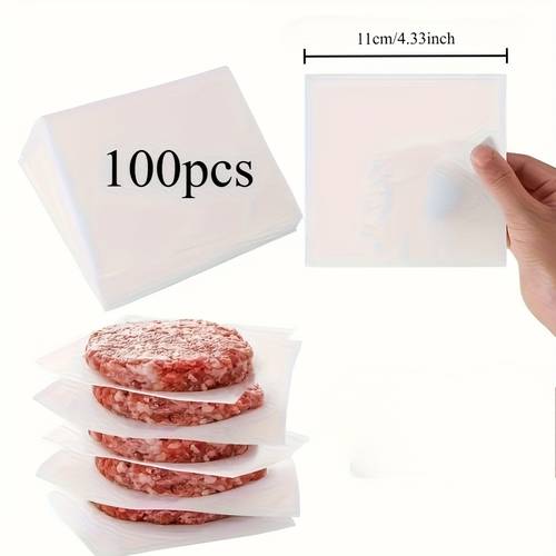 50 100 500pcs non stick waterproof greaseproof meat wrapping paper squares grade material ideal for hamburger patty baking grilling cake making freezing candy wrapping holiday use versatile kitchen essential