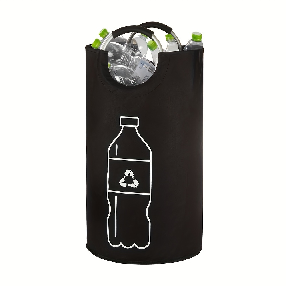 

Foldable Recycling Bin For Bottles - 18.2 Gallon Polyester Collector, Cylindrical Multifunctional Bin For Use, No Electricity Needed