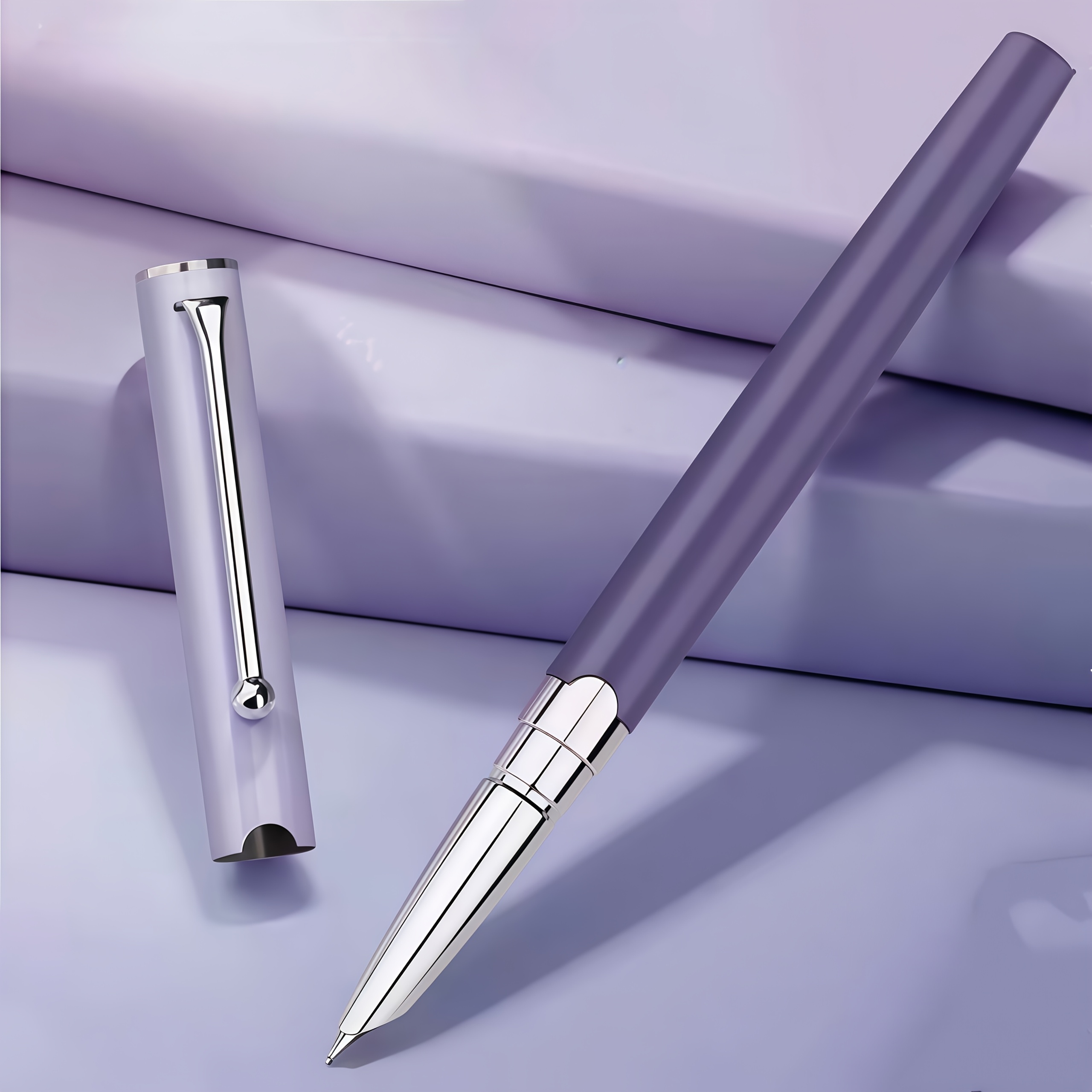 TEMU 1 Elegant Metal Fountain Pen, , 0.38mm Nib, With Ink Converter, Suitable For School, Office, Signature, Diary Fountain Pen For And (without Ink)
