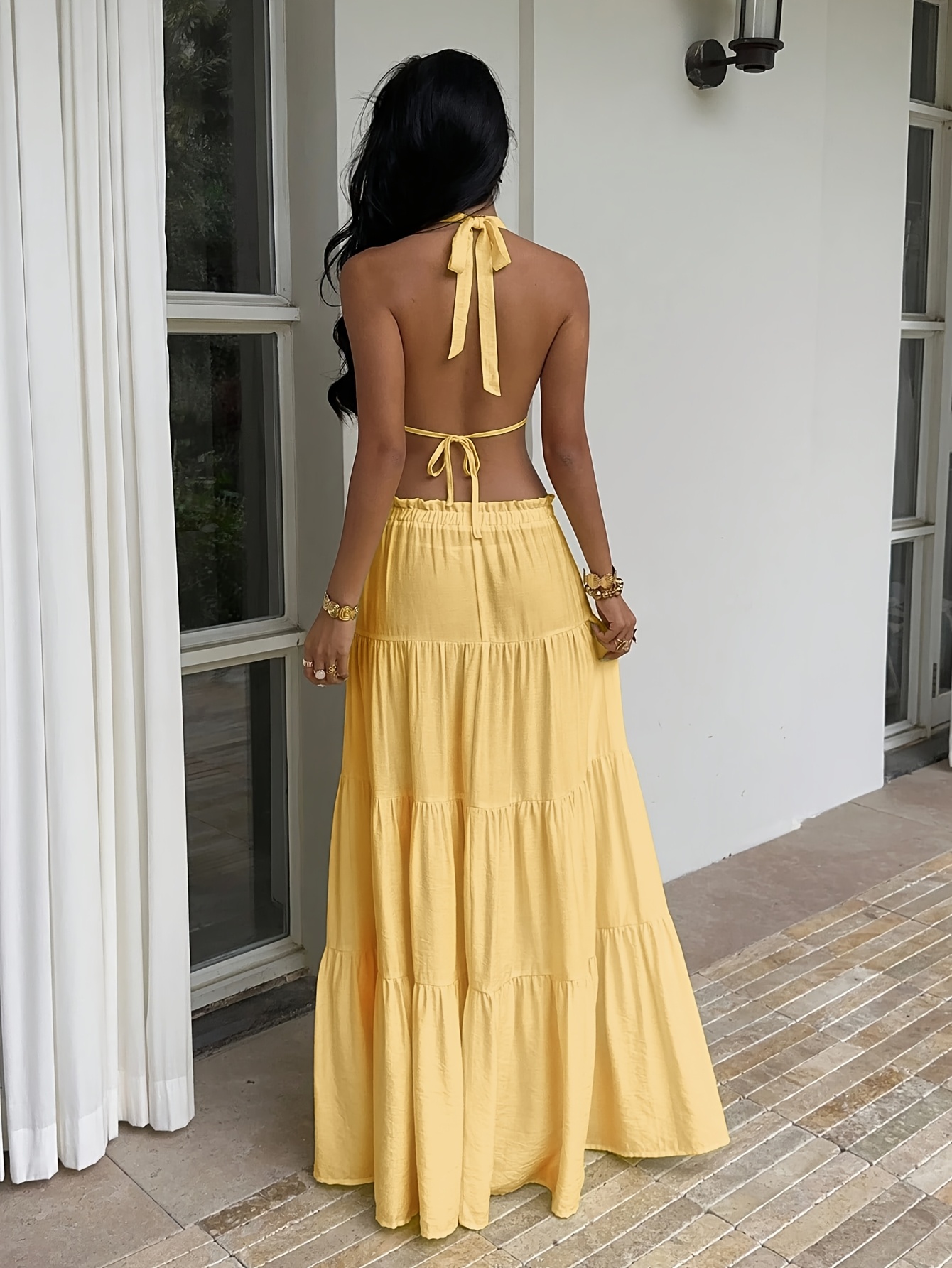 halter top sun dress Casual Dresses Sexy Backless Halter Printed Mini Dress Woman Fashion Deep V  Neck Off Shoulder Party Summer Holiday Beach Vestidos