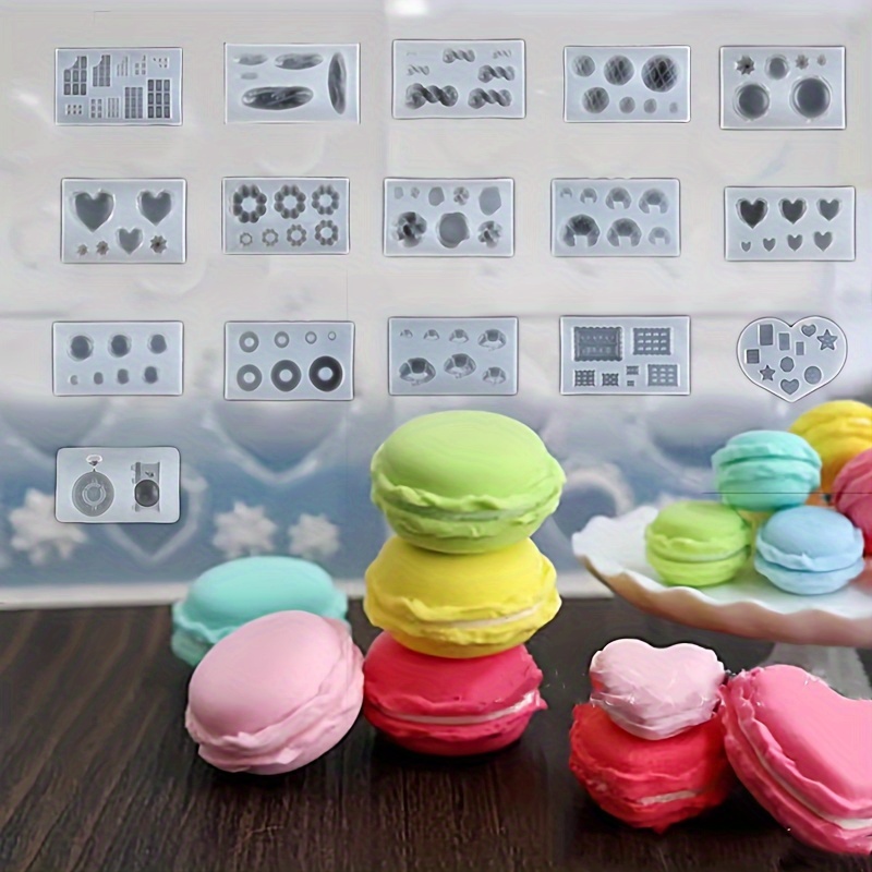 

16pcs Miniature Silicone Molds Set For Resin Crafts - Epoxy Resin Casting, Croissant, D Macaron, And Shapes Making