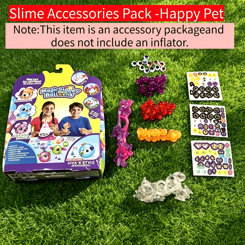 TEMU 1pc Balloon Gift Set, 1pc Inflator And 332pcs Craft Additions, 86pcs Separate Supplement Additions Bag (without Inflator), Making Sticky Balls,